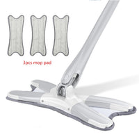 X-type Flat Floor Mop With Replacement Mop Pads